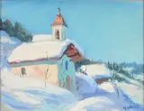 Roc de la lune, la Chapelle by Marcel Wibault, Gouache sur papier, sold Nov 2013