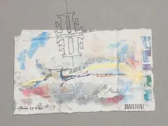 Reflechis» by Albert Flocon, 1990, Aquarelle et collage, sold Nov 2013