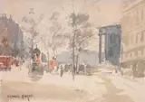 Boulevard de la Madeleine» by Francis Garat, 1888, Aquarelle, sold Oct 2013