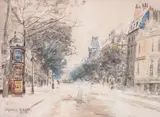 Boulevard des Italiens» by Francis Garat, 1888, Aquarelle, sold Oct 2013
