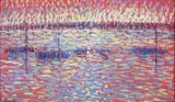 Paysage by Ernest Lucien Bonnotte, Gouache divisionniste, sold Oct 2013
