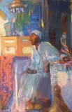 Dans la Médinah by Louis Fortuney, Pastel sur papier, sold Oct 2013