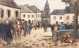 Place animée en Bretagne by Robert Louis Antral, Aquarelle, sold Oct 2013
