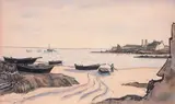 Bord de mer en Bretagne by Robert Louis Antral, 1933, Aquarelle, sold Oct 2013