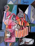 Ménines au chien by Jean-Luc Beaufils, Gouache et technique mixte, sold Oct 2013