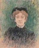 Jeune femme en buste by Jules Adler, 1909, Pastel, sold Oct 2013