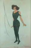 Polaire», 1904.. Projet d'affiche pour la pièce de Willy «Le Friquet» by Leonetto Cappiello, 1904, Pastel, sold Oct 2013