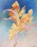 Danseuse, projet d'affiche (réalisée) pour le «Vin Mariani by Jules Chéret, Pastel, sold Oct 2013