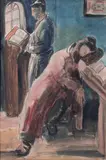 Le repos après la prière by Aizik Feder, Aquarelle, sold Jun 2013