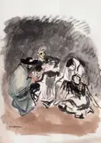 Le repaire des contrebandiers by Yves Brayer, Aquarelle gouachée, sold Jun 2013