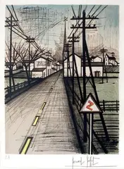 L'entrée du village by Bernard Buffet, Lithographie en couleur, sold Jun 2013