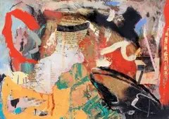 Composition by Philippe Charpentier, 1986, Technique mixte et collage sur papier, sold Jun 2013