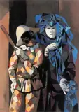 Deux personnages de la commedia dell'arte by Manolo Ruiz Pipó, Gouache, sold May 2013