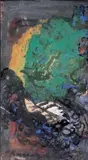 Composition by Karskaya, Huile et collage sur toile, sold May 2013