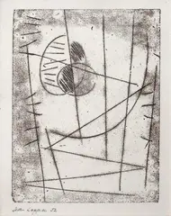 Composition by Jean Leppien, 1952, Monotype signé et daté «52», sold Apr 2013