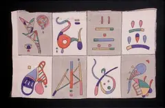 Composition, circa 1930 by Jean Leppien, Aquarelle sur tissu, sold Apr 2013