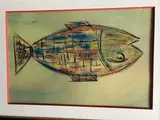 Poisson by Jacques Duthoo, Aquarelle sur papier signée en bas à droite et encadrée sous verre, sold Apr 2021