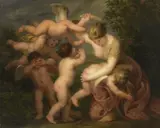 L'éducation de l'Amour by Andries Cornelis Lens, Toile, sold Mar 2021