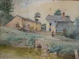 Cour de ferme by Lionel Royer, Aquarelle, sold Feb 2021