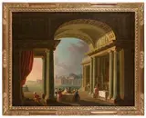 Scène de banquet sous des arcades by Michel Boyer, Toile, sold Feb 2021