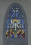 L'Assomption de la Vierge Maquette de vitrail pour l'église Saint-Quentin de Jussy, Aisne by Paul Charavel, Gouache, sold Dec 2020