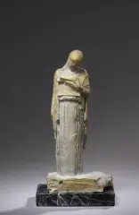 Femme à l'oiseau by Max Blondat, Terre cuite patinée, sold Dec 2020