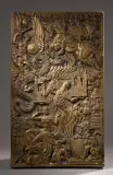 La Normandie (maquette d'un des bas-reliefs monumentaux de la grande salle à manger du paquebot Normandie, 1935) by Raymond Delamarre, Plâtre doré, sold Dec 2020