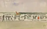 Personnages en front de mer by Louis Valtat, Aquarelle sur traits de crayon, sold Dec 2020