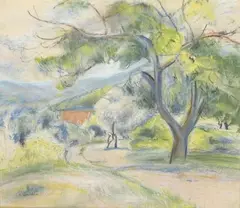Paysage méditerranéen by Charles Camoin, Pastel signé en bas à gauche, sold Dec 2020