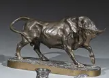 Taureau by Aimé Millet, Épreuve signée en bronze à patine médaille, sold May 2023