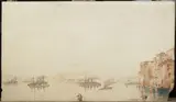 La flotte militaire by Trophime Vérany, Aquarelle, sold May 2023