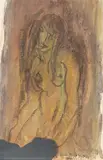 Nu assis by Pierre Combet-Descombes, Technique mixte, encres, fusain et pastel, portant le cachet de la signature en bas à droi, sold May 2023