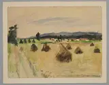 Les meules by Pierre Pelloux, Aquarelle montée sur papier, sold May 2023
