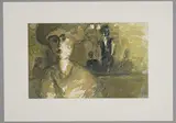 Lyon, Le Café des négociants by Régis Bernard, 1990, Aquarelle, sold May 2023
