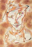 Personnage au chapeau by Charles Lassiter, 1974, Aquarelle et encre, sold May 2023