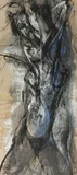 Sandrine by Ben-Ami Koller, Pastel, fusain et gouache sur deux feuilles assemblées verticalement, sold May 2023