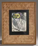 Hibou by Henry de Waroquier, Pierre noire et crayon de couleurs, sold May 2023