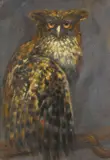 Grand-duc by Henri Jules Charles de Groux, Pastel sous verre, sold May 2023