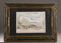 Château des sables", n° 395 by Eugène Gabritchevsky, Gouache sur papier Au dos, sold May 2023