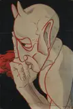 Sans titre by Bernard Réquichot, Aquarelle figurant un profil de diable penseur et au revers une composition abstraite, sold Oct 2017