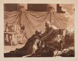 Alaméon poursuivi de remords pour avoir tué sa mère, repousse son ombre by François-Xavier Fabre, Aquatinte en bistre, sold Jul 2021