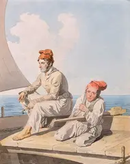 Les deux marins by Alexandre Pavlovich Brullov, Aquarelle et mine de plomb sur papier, sold Jun 2021