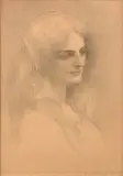 Portrait de Julia Bartet, de la Comédie Française by Pascal Dagnan-Bouveret, Crayon noir, sold Jun 2021