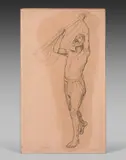 Étude de rameur, probablement pour La Dahabieh engravé by Léon Auguste Adolphe Belly, Crayon noir, sold Jun 2021