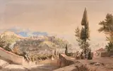 Danseurs sur une terrasse dominant Grenade by Hippolyte Sebron, Aquarelle, sold Jun 2021
