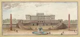 Projet pour le château de Bellevue by Charles Maréchaux, Plume et encre noire aquarelle sur papier, sold Jun 2021