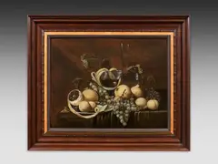 Nature morte aux fruits et aux verres by Gilliam Dandoy, Panneau, trois planches, non parqueté, sold Jun 2021