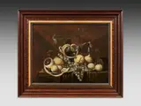Nature morte aux fruits et aux verres by Gilliam Dandoy, Panneau, trois planches, non parqueté, sold Jun 2021