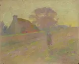 Bretonne sur le chemin by Clemence Molliet, Pastel, trace de signature en bas à gauche, sold Jun 2021
