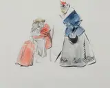 Les trois générations by Jean-Louis Forain, Aquarelle sur traits d'encre, sold Jun 2021